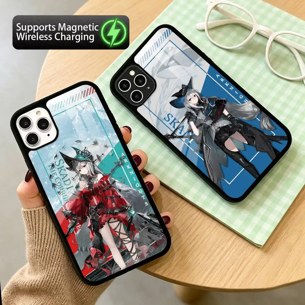 

S-Skadi Arknights Phone Case For iPhone17,16,15,14,13,12,11 Plus,Pro Supports Magnetic Wireless Charging