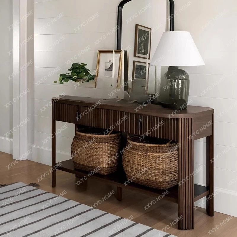 

Стол-консоль ML Entry из массива дерева, узкий пристенный стол для гостиной, прихожей, тумба для прихожей, стол для прихожей у входной двери