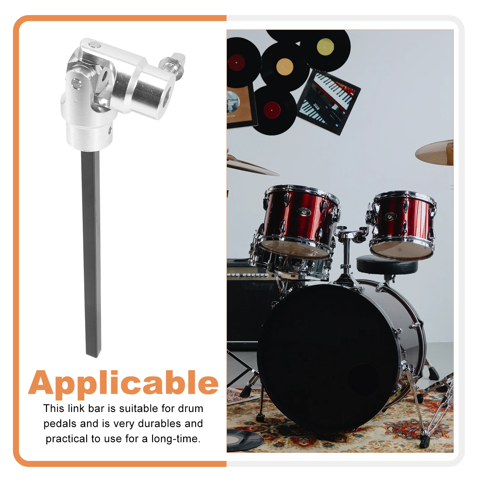 

Double Drum Pedal Linkage Connecting Rod Accessories Bass Drum Kit Supplies Durable Metal Replacement Parts Long Service Life