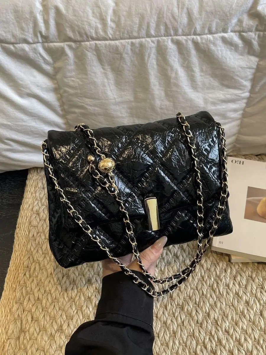 casual-pure-color-diamond-grid-chain-single-shoulder-bag-women's-new-2026-small-versatile-commuting-crossbody-small-square-bag