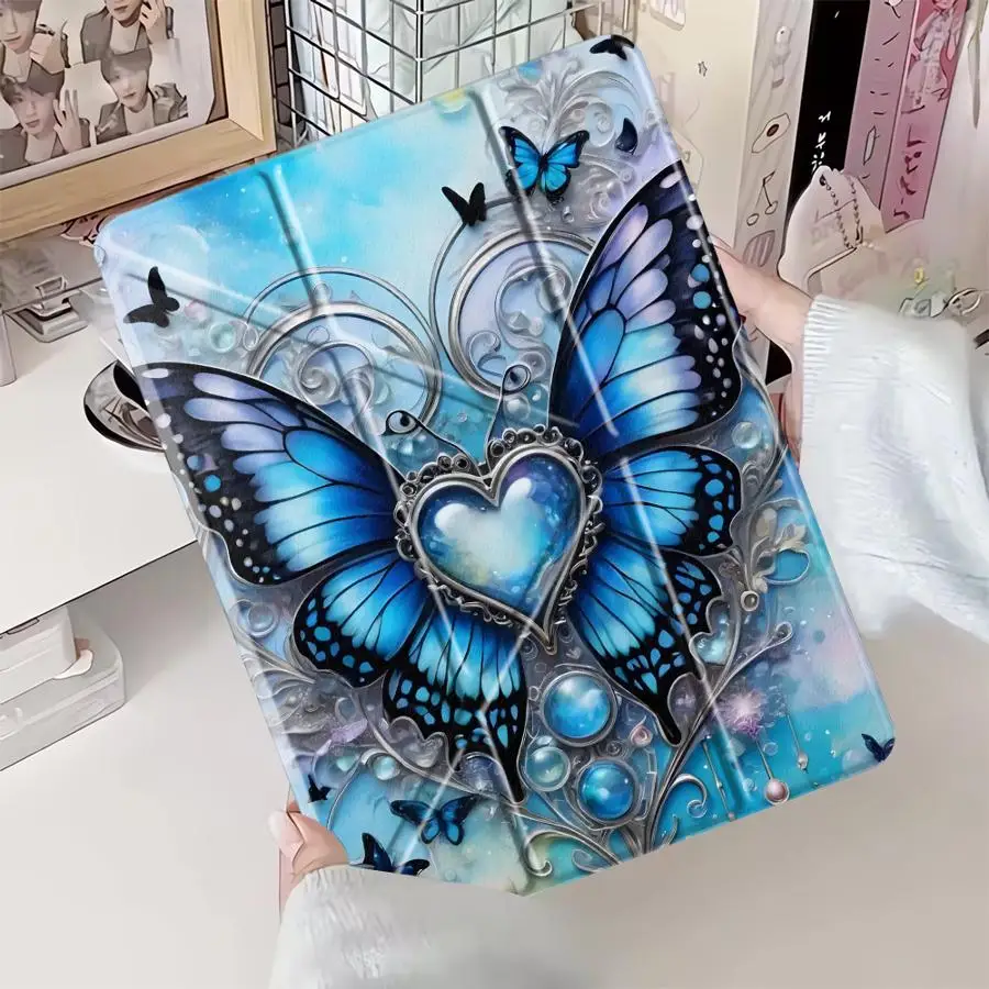 Tablet Case For iPad Pro 2025 Pro 11th 10th 9th 8th 7th 12.9inch Mini 6 7 Air 4 5 M3 M2 1 2 M4 11inch Holder Cover Blue