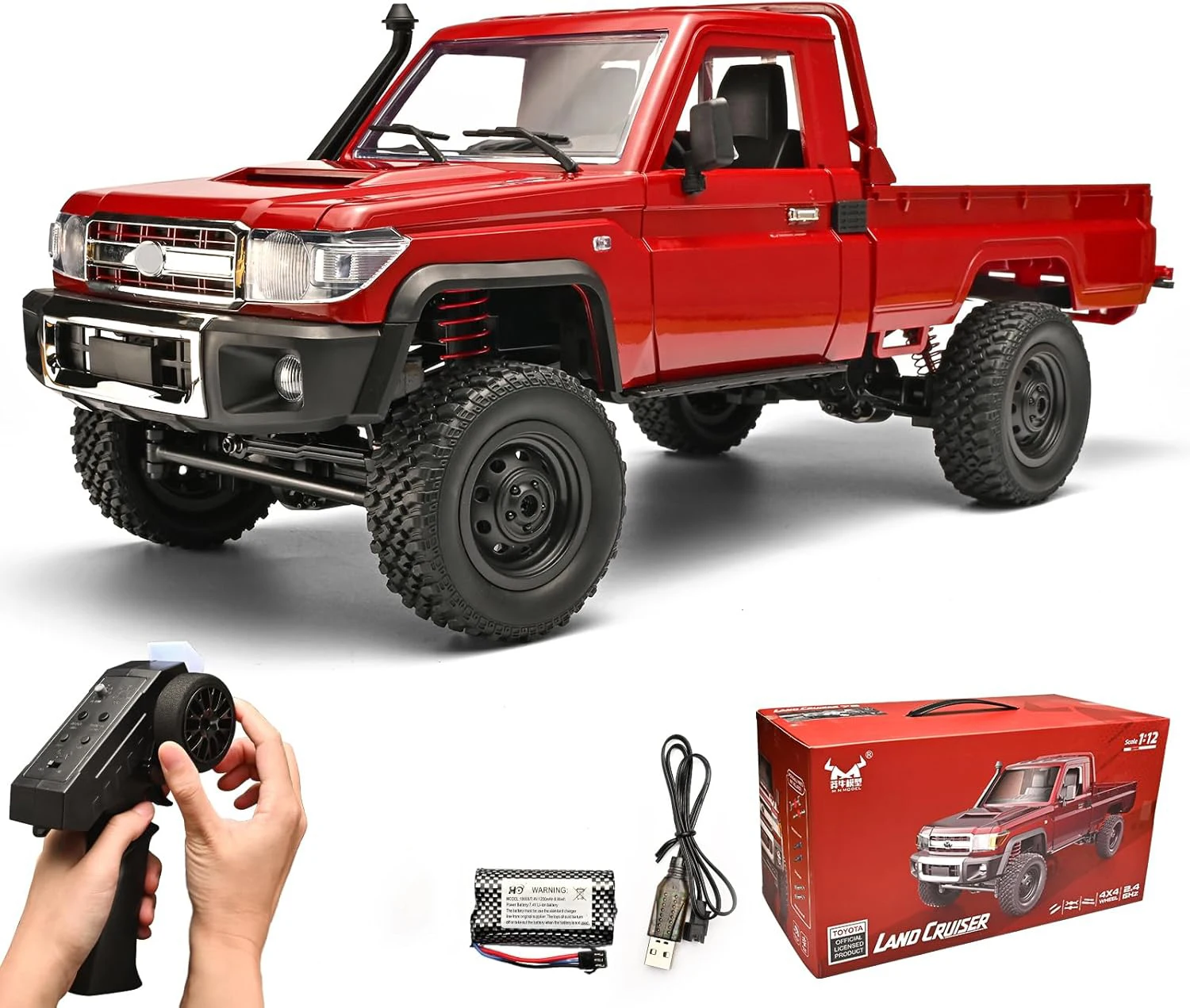 

1:12 MN82 RC CAR Upgraded LC79 4WD Full Scale Off-road RC Crawler With Headlights RC Pickup Short Truck Toy for Kids Gifts