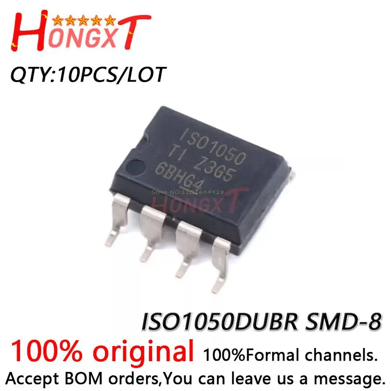 10PCS 100% NEW ISO1050DUBR SMD-8 CAN bus transceiver chip isolation 5V.