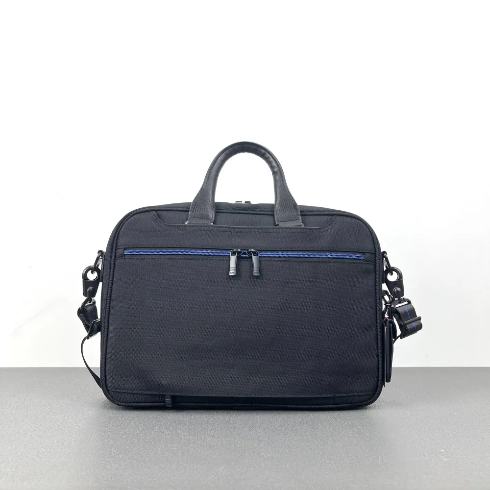 Luxury Mens Business Briefcase Black Blue Ballistic Nylon 15 Inch Laptop Bag Travel Messenger Shoulder Bag Luggage Strap Commute