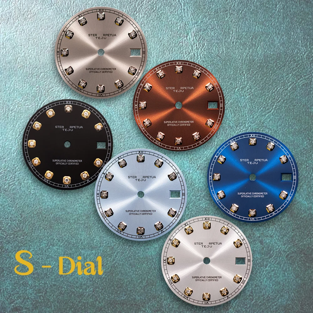 

Новый циферблат с логотипом S, 28,5 мм, с эффектом солнечных лучей и бриллиантами, подходит для японского механизма NH36, высококачественные аксессуары для модификации часов.