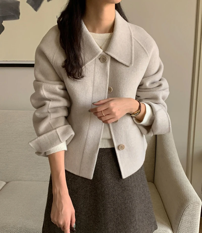 

Vintage Cropped Tweed Jackets chic Winter Ladies Thick Short Outerwear Women Elegant Quilted Suit Coat Korean Single Breasted Bl