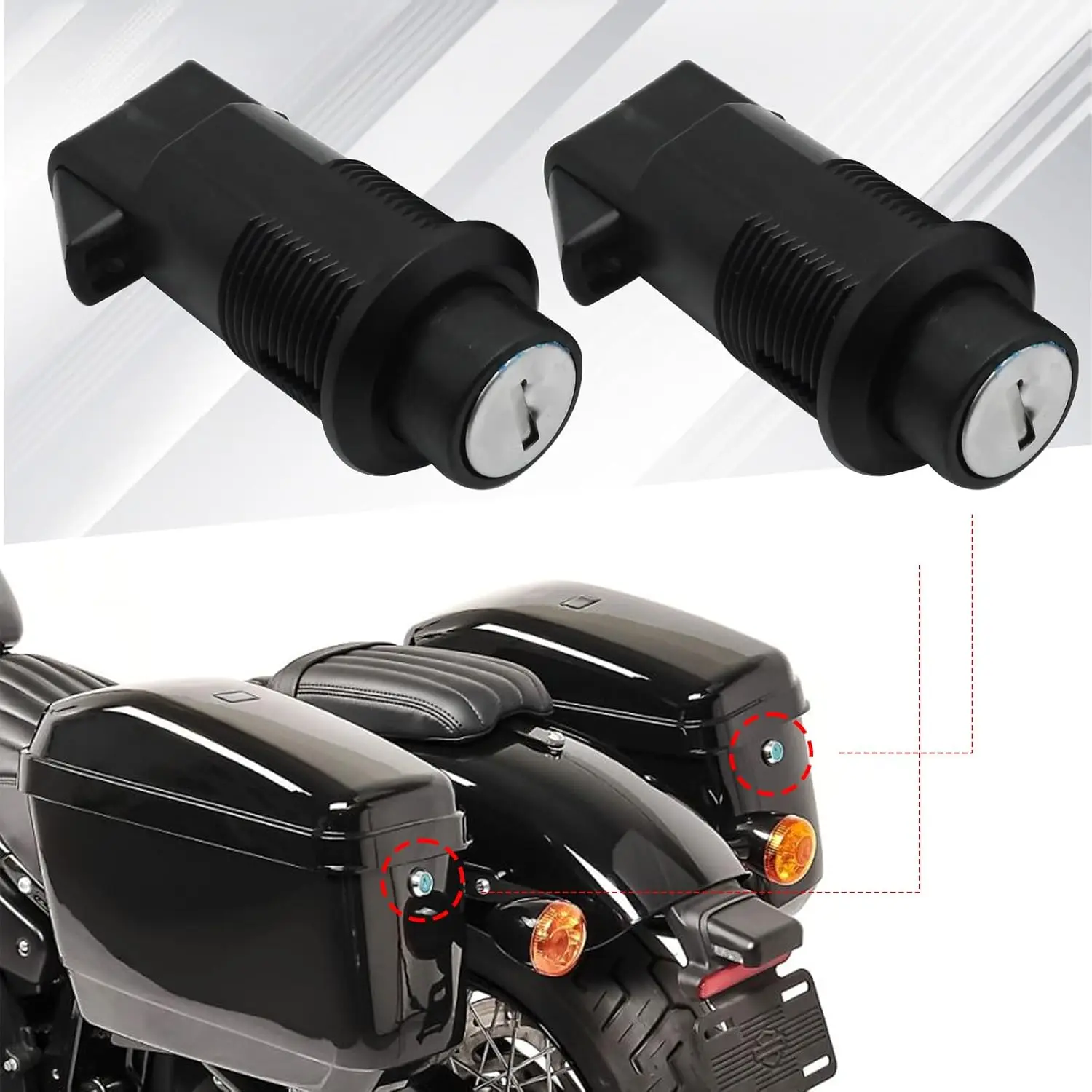 

Motorcycle Locks Set with Keys Trunk Fits Universal RS Hard Saddlebags For Honda Yamaha Kawasaki Suzuki/Harley