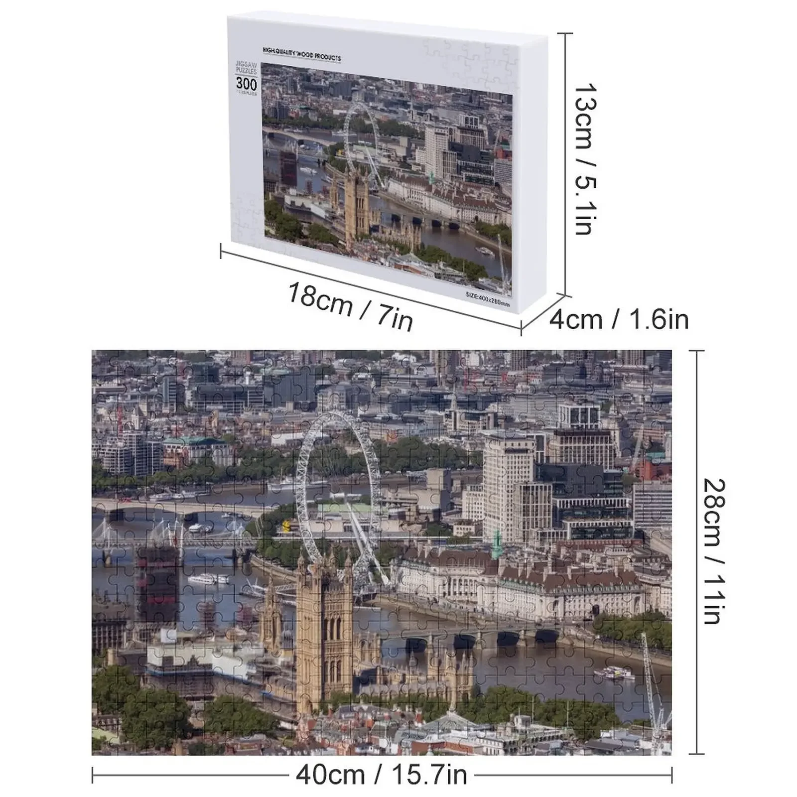 Puzzle di paesaggio urbano di Londra Legno per adulti Woodens per adulti Puzzle di animali in legno con foto personalizzate