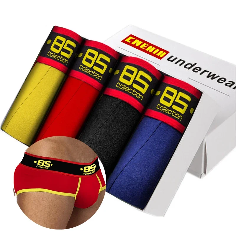 4Pcs Brand Sexy Men Underwear Briefs Men Breathable Pure Cotton Underpants Mens Slip Briefs Brand Cueca Male Panties Mens Shorts