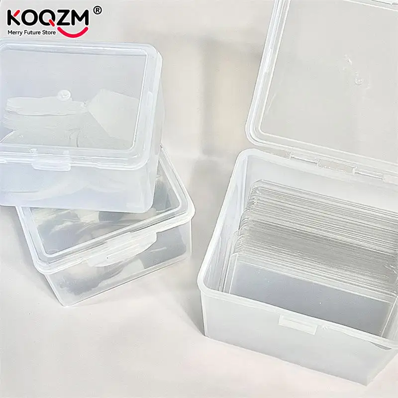 Photocards Storage Box Transparent Stickers Korea Idol Card Holder Desk Storage Organizer Classification Box School Stationery