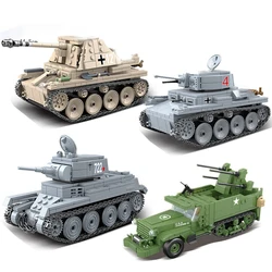 WW2 Military BT-7 Light Tank Building Block German LT-38 Marder Tank Model MOC Bricks Toys Boy Birthday Gifts