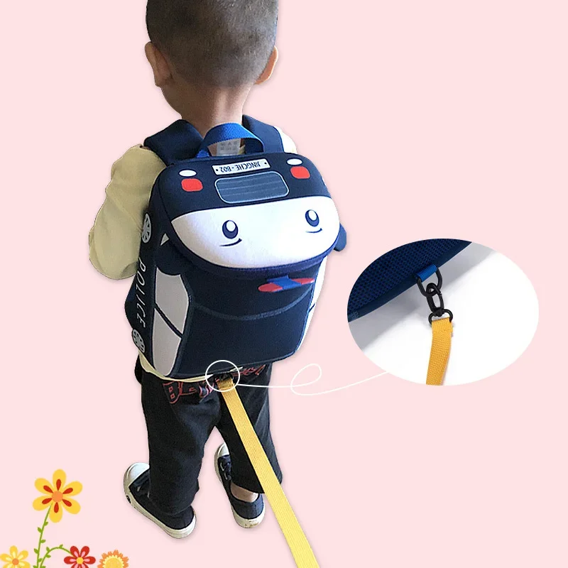 Kindergarten Kids School Bags 3D Police Car Backpack for Boys and Girls Lightweight Children Baby 1-5 Years Old Sac A Dos Enfant