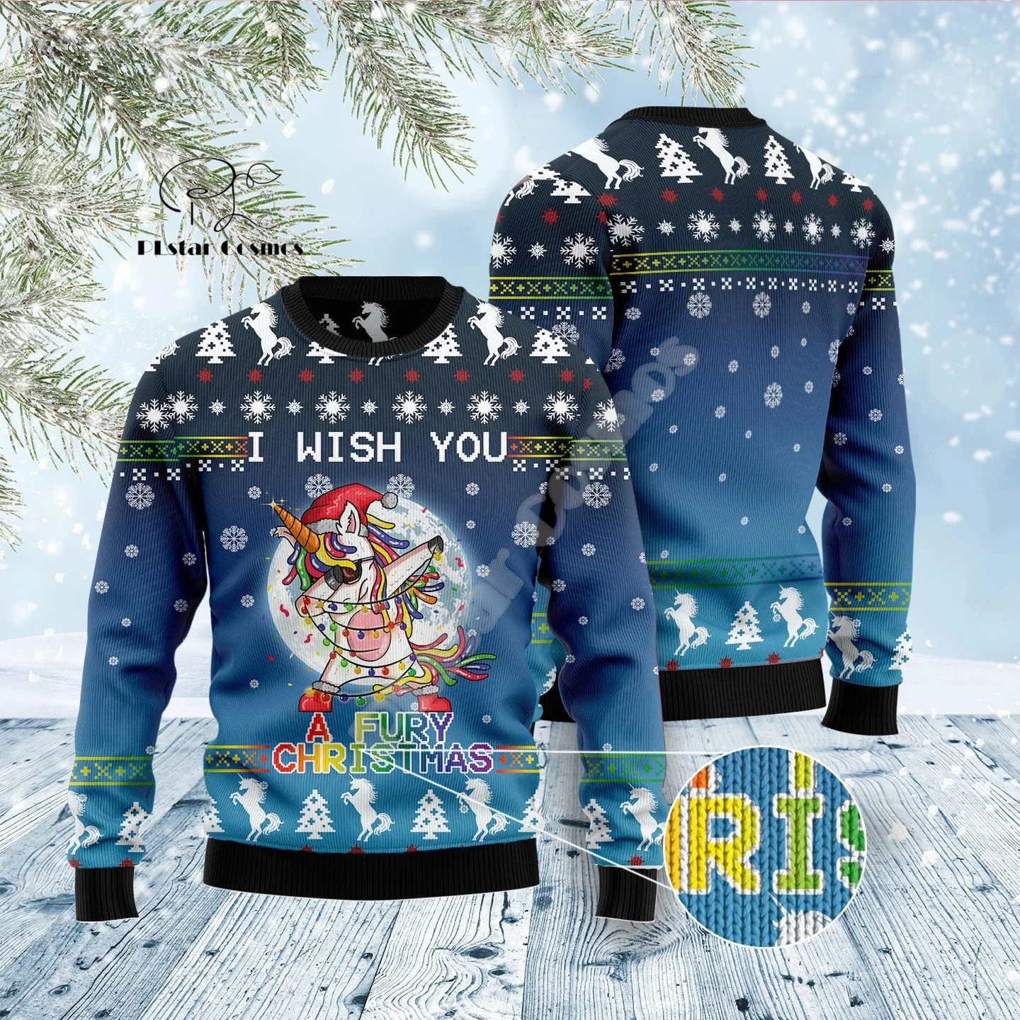 

Christmas Xmas Tree Santa Claus Tattoo Cat Animal Deer Bear Ugly Sweater Streetwear 3DPrint Harajuku Casual Winter Sweatshirts X