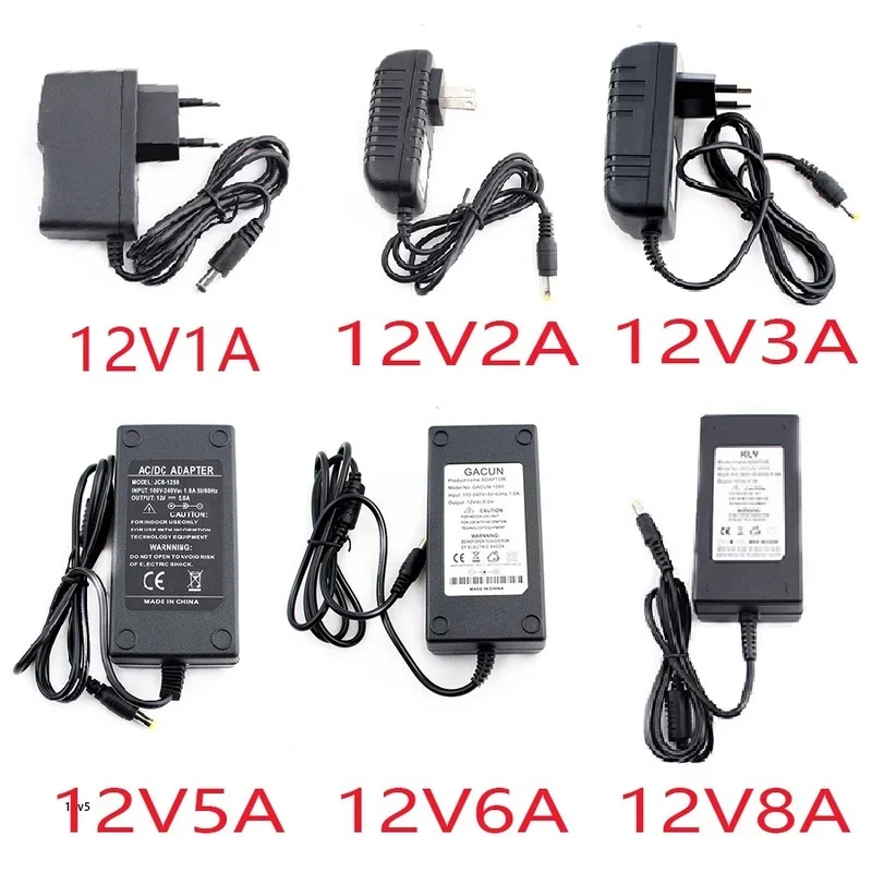 AC DC 12V 2A Swiching Power Supply Source 1A 2A 3A 5A 6A 7A 8A Transformator 220V To 12 Volt Universal Adapter Charger SMPS