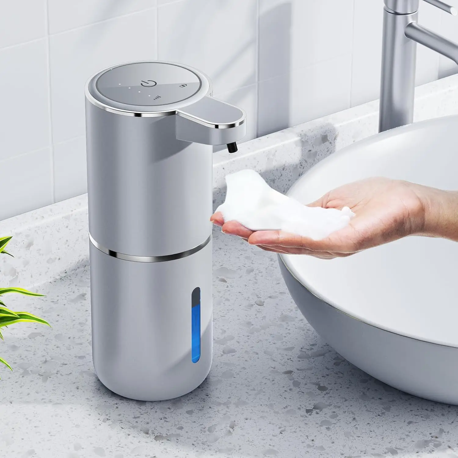 Soap dispenser for bathroom kitchen 380ml Touchless Sensor Smart Washing Hand 4 Level Adjustable automatic Foam Soap Dispenser