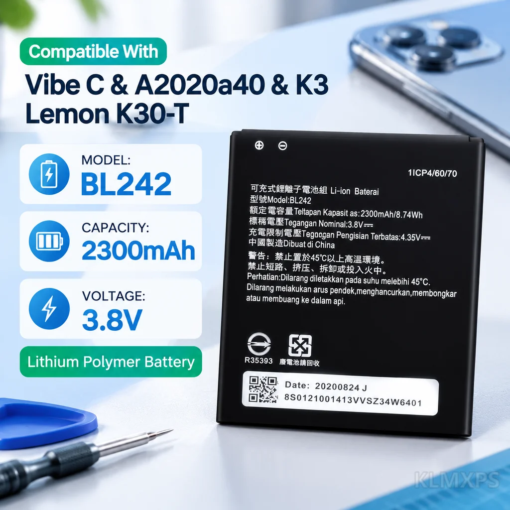Phone Replacement Battery BL242 BL-242 Lithium Battery For Lenovo Vibe C A2020n40 K3 K30-T Compatible Mobile Repair Part