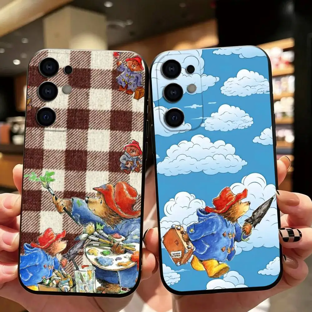 Cute Cartoon Paddington Bear Phone Case For Samsung S26,S25,S24,S23,S22,S21,S30,Ultra,Plus,Fe,Lite,Note,10,Black Cover Gift