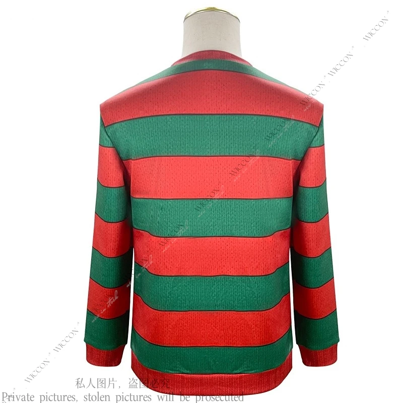 Disfraz de Krueger para mujer, hombre y niño, conjunto de ropa de miedo para fiesta de Halloween, Cosplay de pesadilla, Freddy, Tops