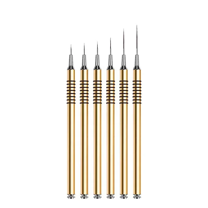 Set di pennelli professionali per nail art Set di pennelli per design per nail art Pennello per linea per unghie a strisce Linee lunghe sottili Penna per pittura su gel UV intagliata