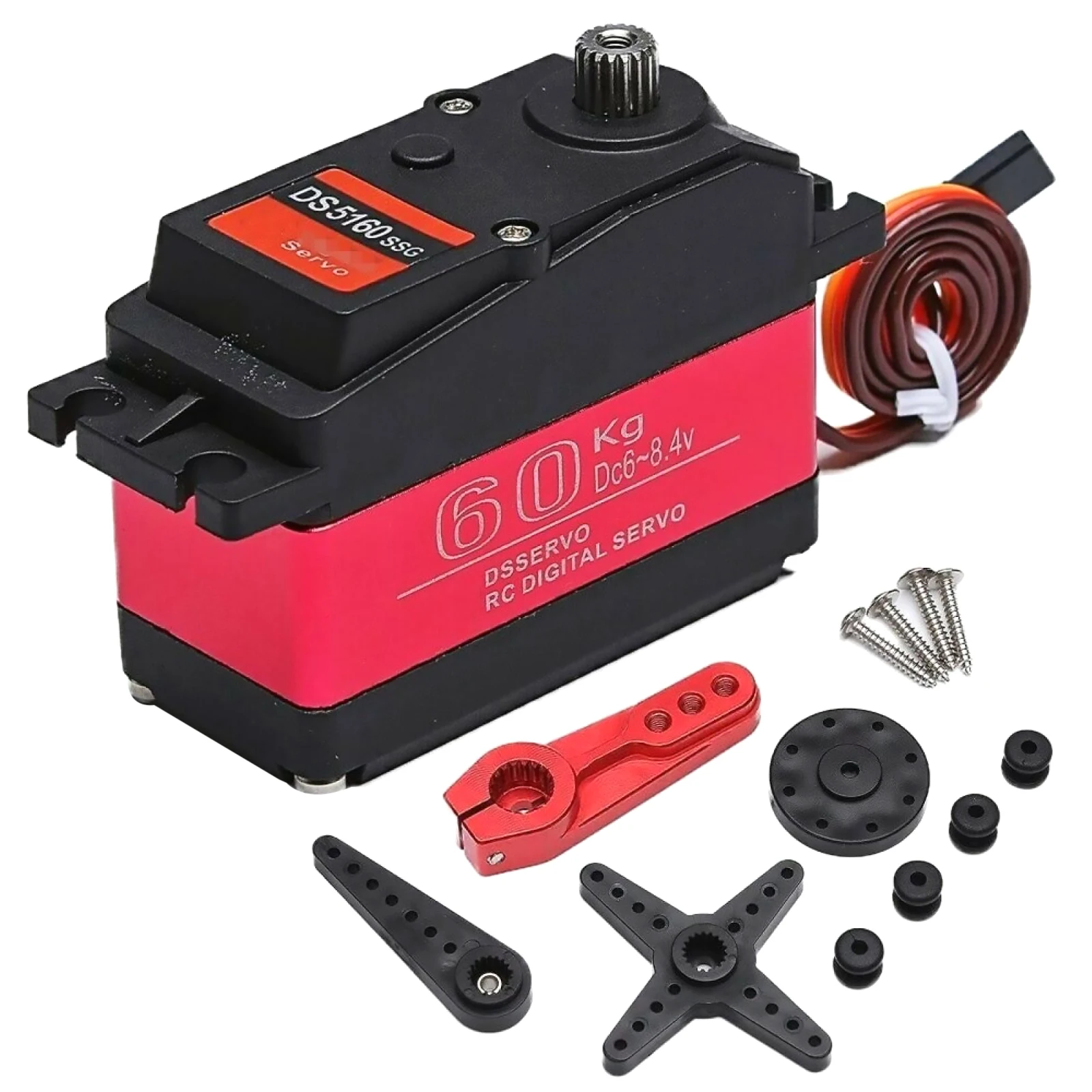 Waterproof 60KG 180° Metal Steering Gear Digital Servo With Metal Rocker Arm For Axial SCX6 1/6 RC Drift Racing Crawler Car