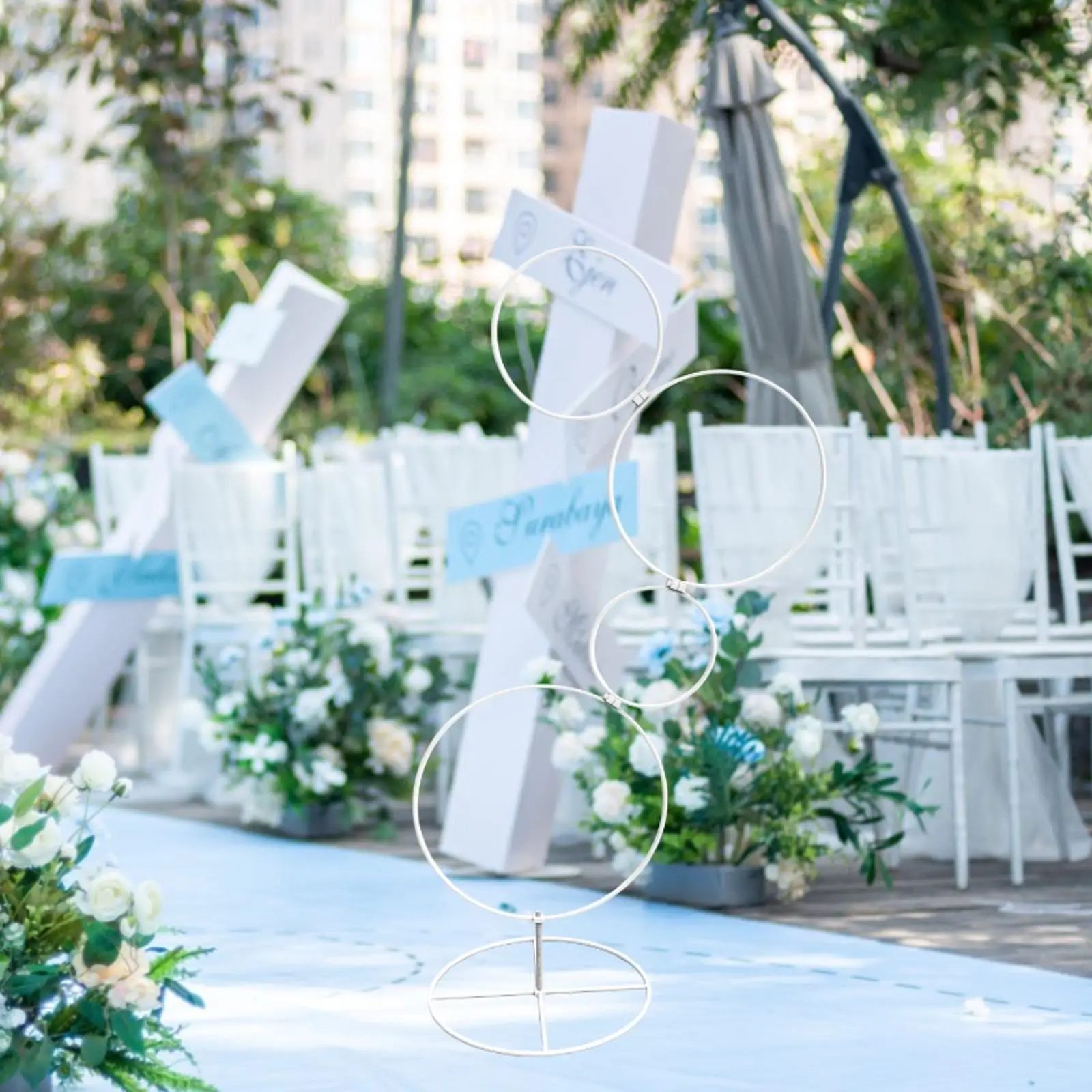 Flower Display Stand Decoration Metal Decorative Round Backdrop Rack for Shopping Mall Graduation Shower Event Birthday Party