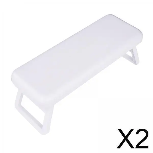 

2xNail Arm Rest Stand Table Desk Station Professional Foldable Manicure Pillow white