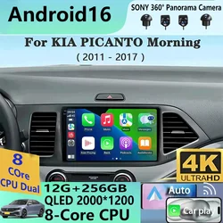 Android 16 Carplay Auto For KIA PICANTO Morning 2011 2012 2013 2014 2015 2016 Multimedia Car Radio Navigation Player WIFI+4G DSP