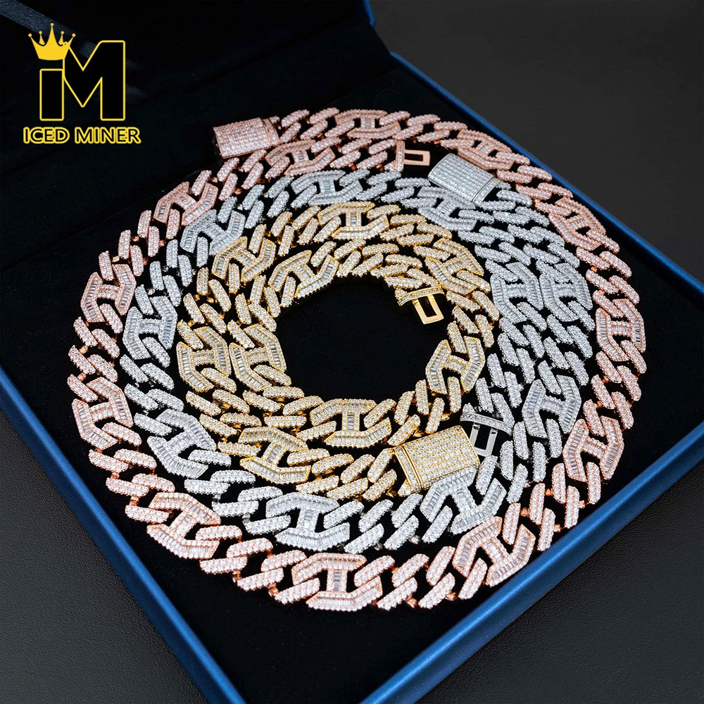 

15mm H Chain Iced Out Cuban Link Chain Necklaces For Men Women Bling Zircon Goth Hip Hop Jewelry Free Shipping