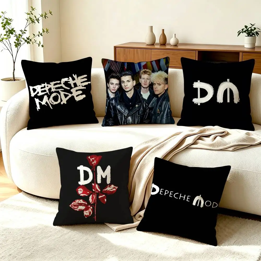 D-Depeche Mode Pop Band  Pillow Case Square Double-Sided Sofa Cushion Cover Bedroom Bedside Pillow