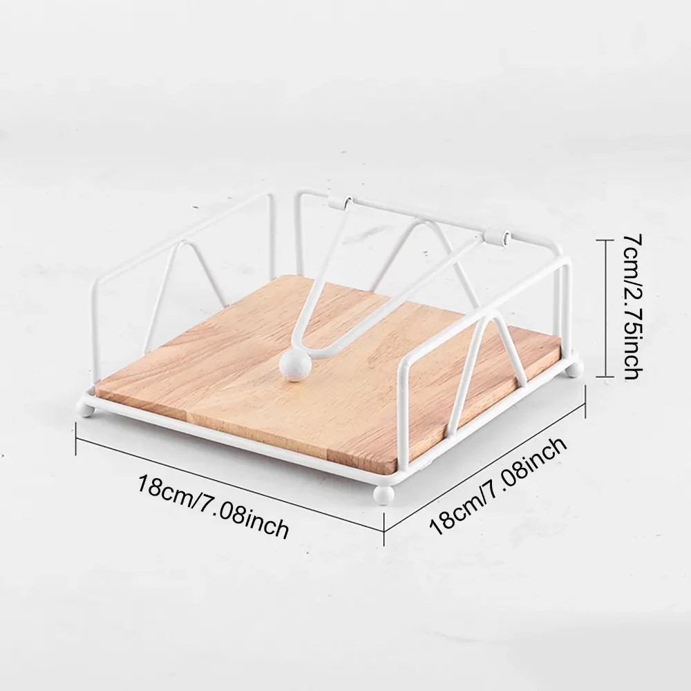 yesWooden material Tissue Holder Square shape Solid wood Napkin Stand White color Minimalist style Tissue Rack Buffet service