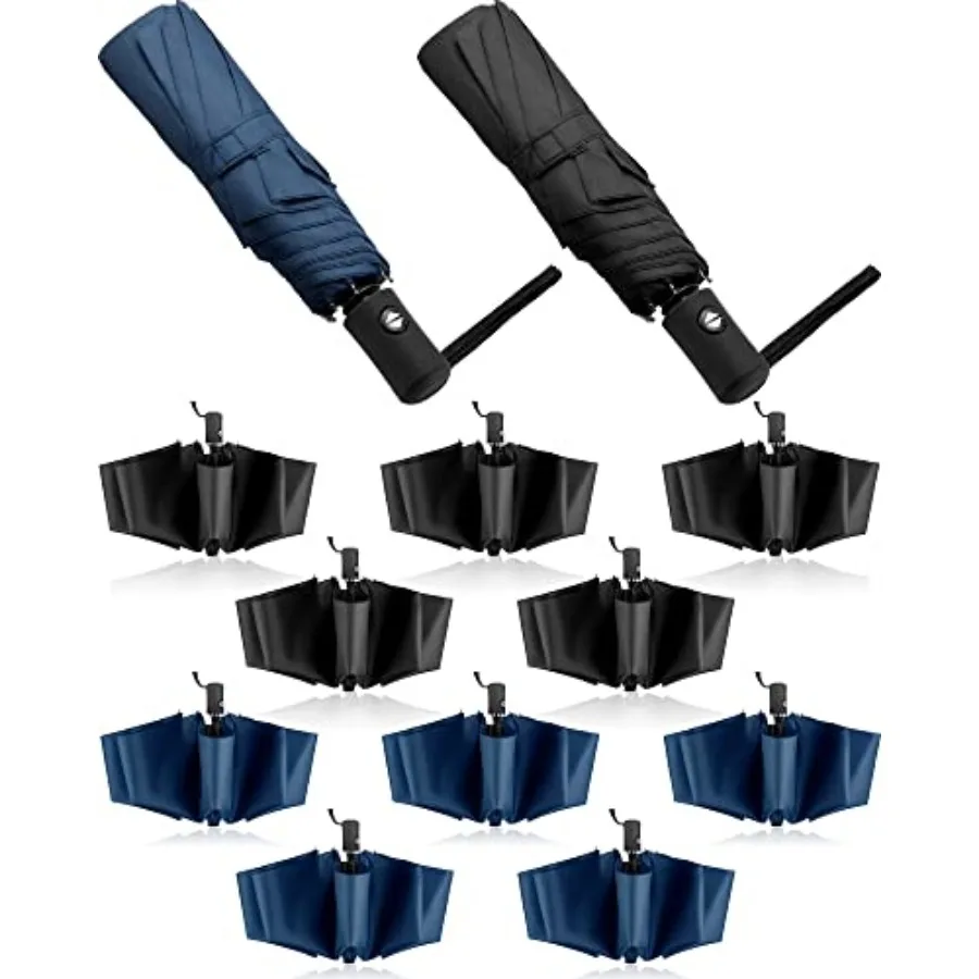 

10 Pack Rain Umbrellas Bulk Automatic Open Close Collapsible Umbrella for Men Women