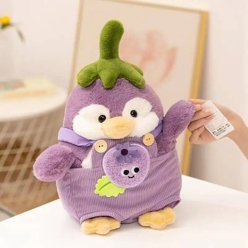 ตุ๊กตาเพนกวินมะเขือยาวแปลงร่างล่าสุด ตุ๊กตาผ้ากำมะหยี่น่ารัก ของเล่นการ์ตูนอนิเมะน่ารัก ของขวัญวันเกิดสำหรับเด็ก ตุ๊กตาแสนสนุก