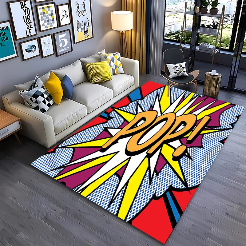 Pop Art 3D Printing Large Area Carpets for Home Living Room  Children's Bedroom Sofa Doormat Kitchen Floor Rugs  Anti-slip Decor