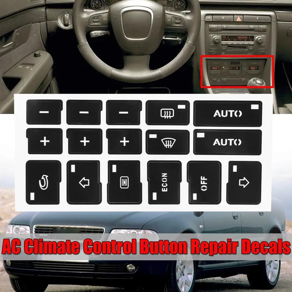 

1/2pc For Audi A4, B6, B7 2000-2004 Repair Decals Dashboard Fixing Climate Control Panel Repair Decals J3M3