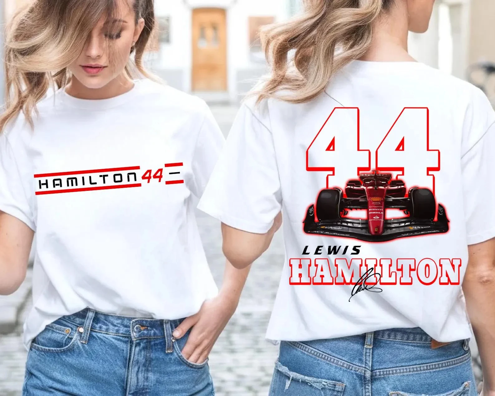 Lewis Hamilton 44 Racing T-shirt Men's Women's Summer Cotton Clothing Fashion Oversize Short-sleeved Top Unisex Streetwear