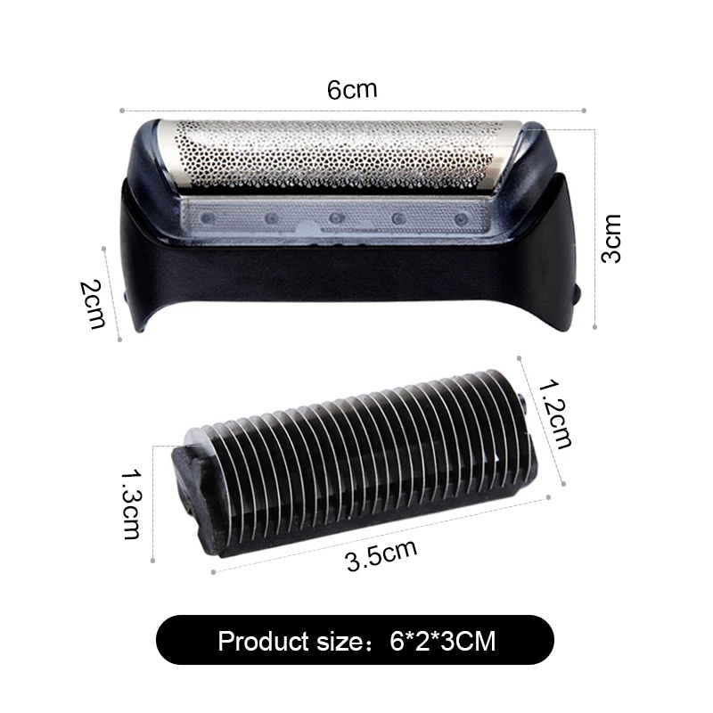 2PCS 10B Replacement Electric Shaver Head Compatible with Braun 10B 20B Mesh Blade  1735  1775   170    180   190