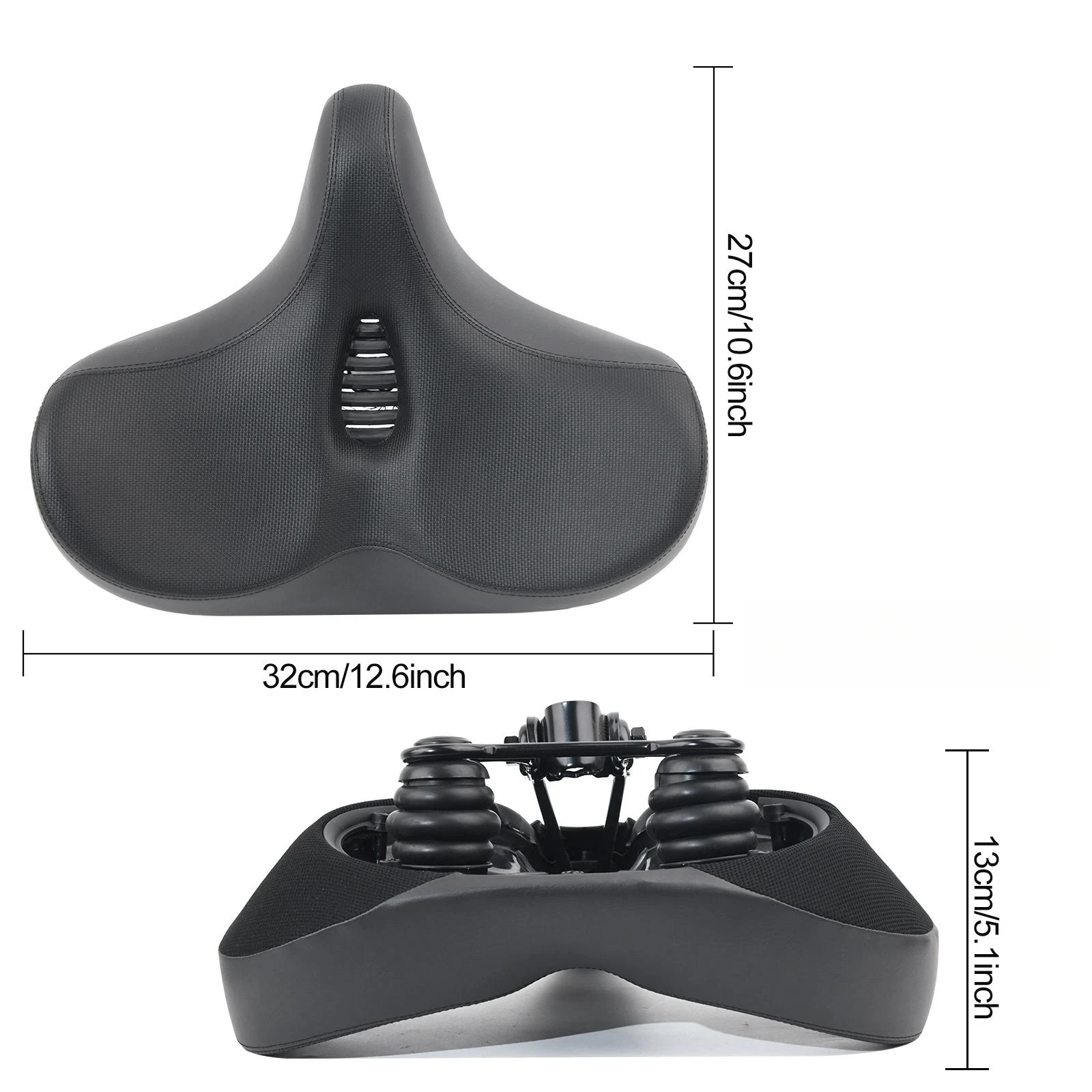 Breiter, weich gepolsterter Fahrradsattel, ergonomisches großes Fahrradkissen für Männer und Frauen, Ersatz für die meisten Fahrräder – Detail 2