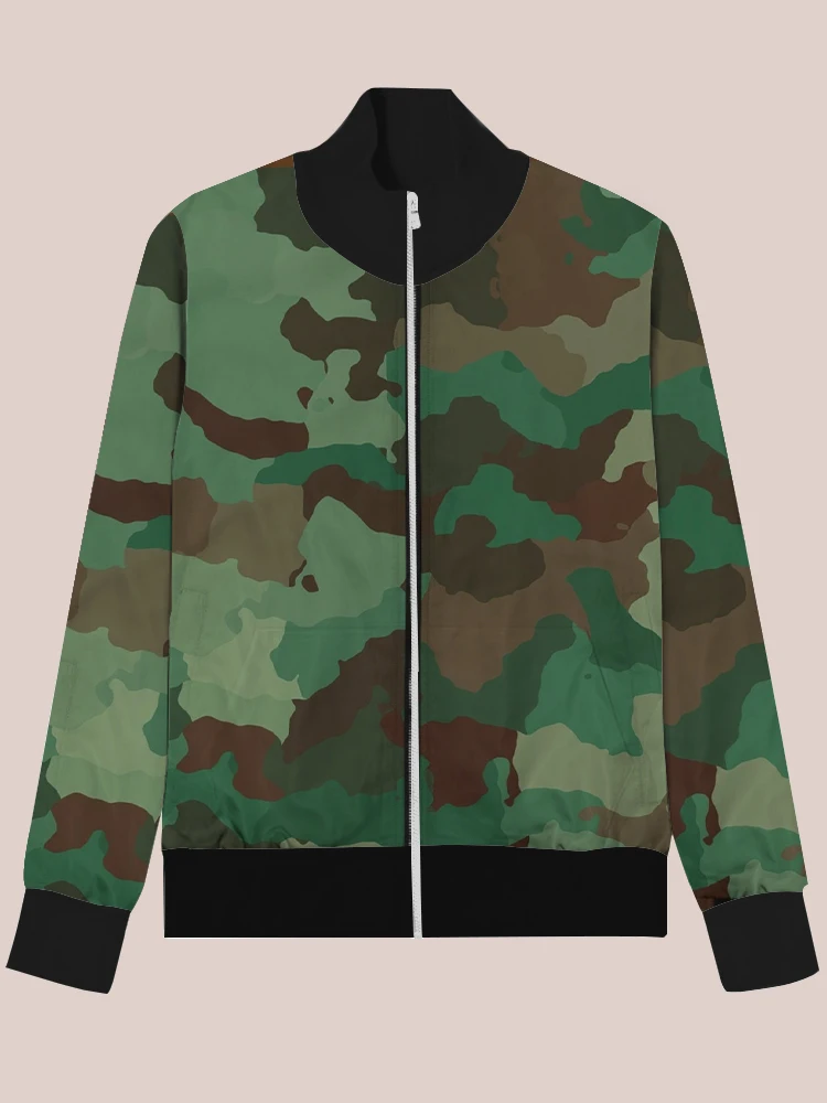 Camouflage Pattern 3d Printing Men's Spring And Autumn Sport Coat Full Zip Bomber Jacket Casual Fashion Blazer Teen Coat