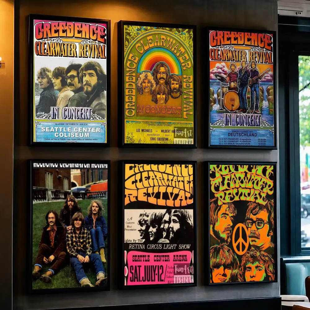 band C-Creedence Clearwater Revival-L Poster Removable Wall Sticker for Home Cafe Bar Office Interior Decor