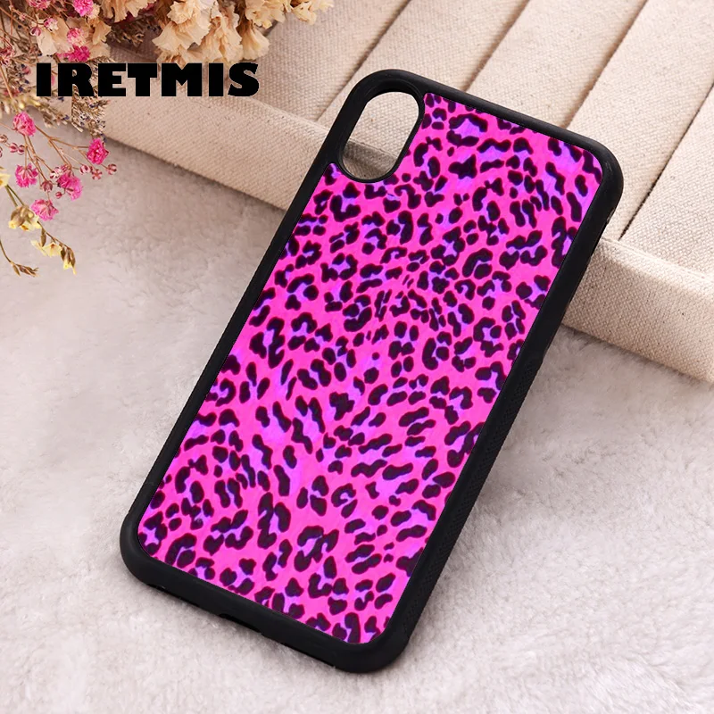 Iretmis 5 5S SE 2020 Phone Cover Case for iPhone 6 6S 7 8 Plus X Xs XR 11 12 13 MINI 14 Pro Max Silicone Vibrant Cheetah Print