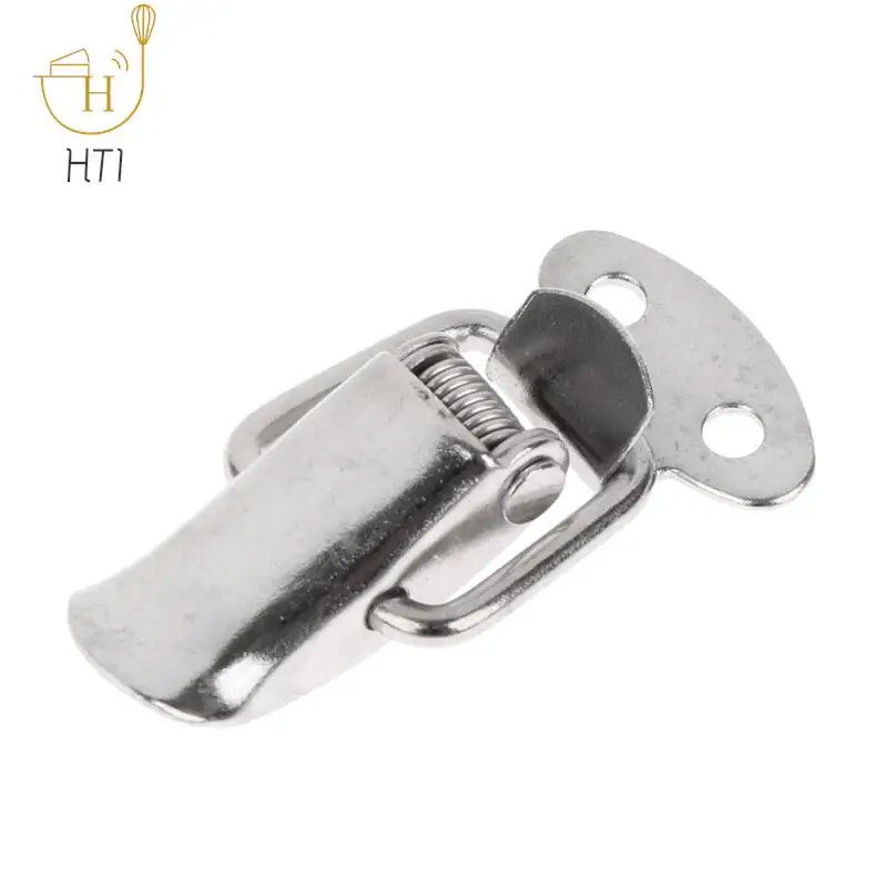 Mini Stainless Steel Cabinet Boxes Spring Loaded Latch Catch Toggle Clamp Hasp Lock For Chest Box Gift Suitcase Case Wholesale