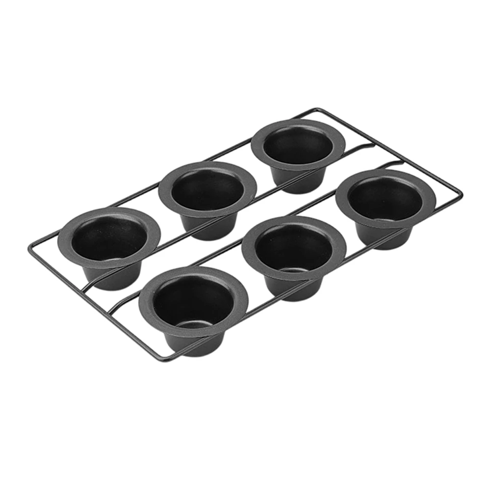 6-Cup Non-Stick Pan with Carbon Core for Rapid Preheating and Steady Temperature Retention During Baking 6-Cup