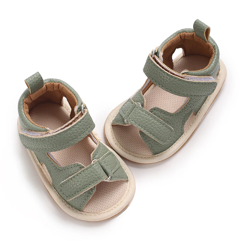 VALEN SINA Summer Baby Sandals Baby Boy Girl PU Leather Shoes Toddler Rubber Sole Flat Anti-slip First Walkers Crib Baby Shoes