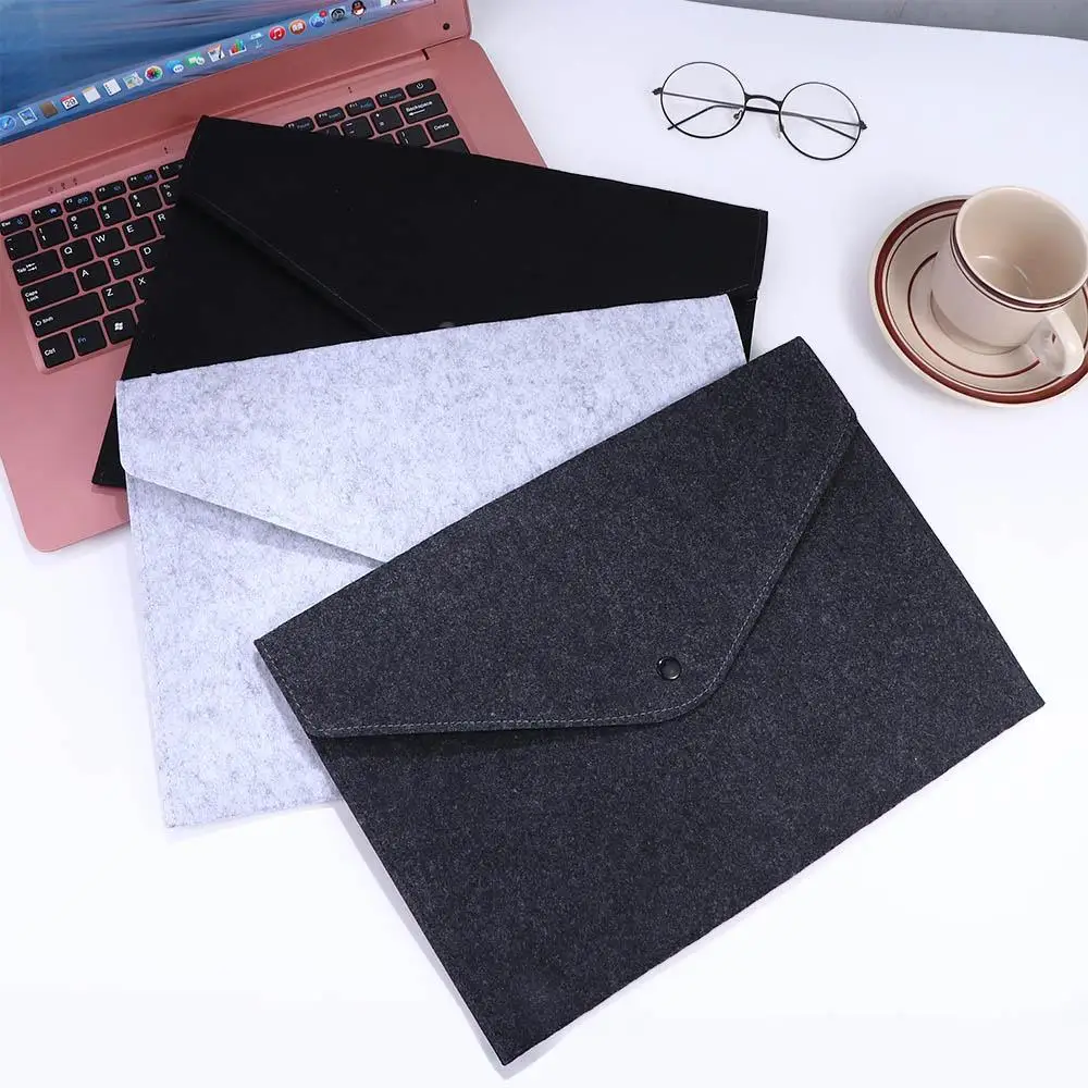 Container Classifing Bag School Supplies Envelope Bag A4 Felt File Folders Document Organizer File Organizer Office Briefcase