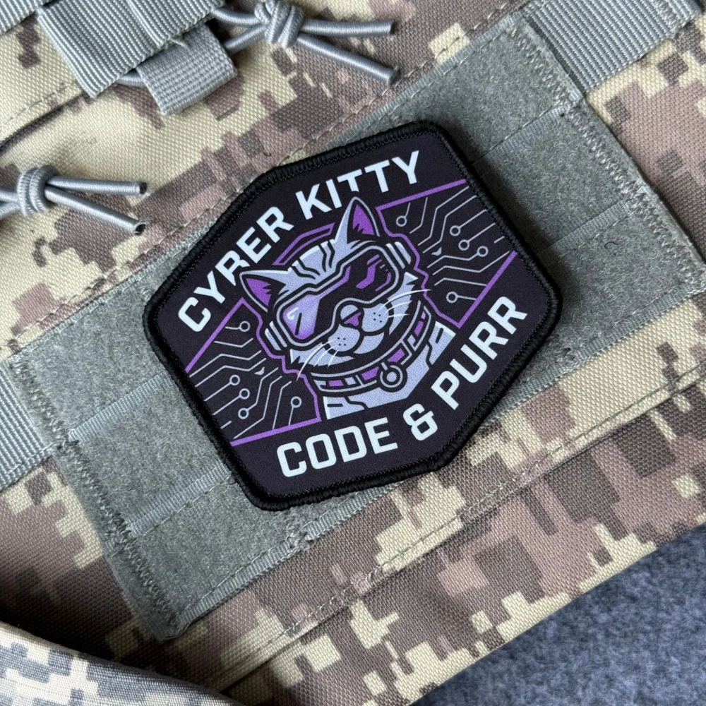 Cyber Kitty Printed Patch 