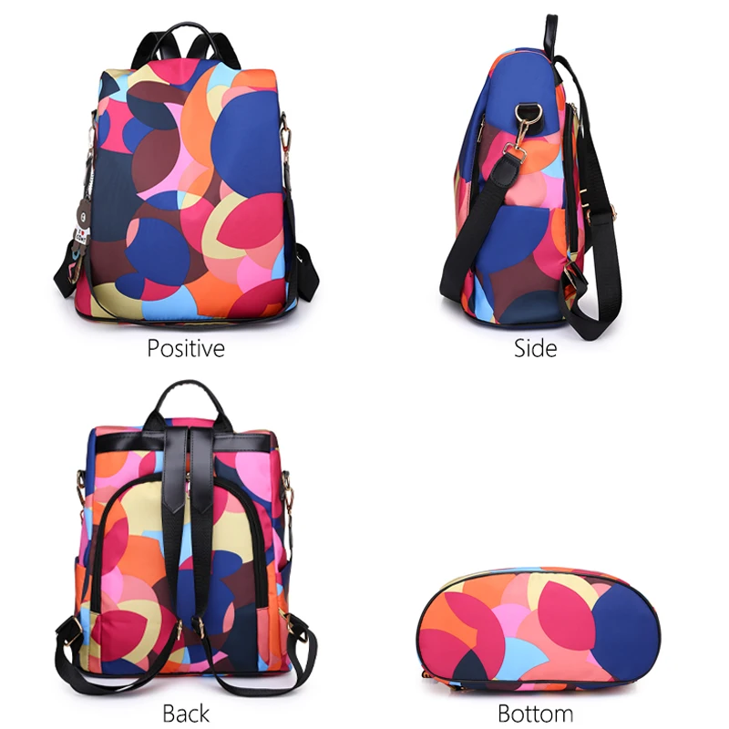 2024 Waterproof Oxford Women Backpack Fashion Anti-theft Women Backpacks Print School Bag High Quality Large Capacity Backpack