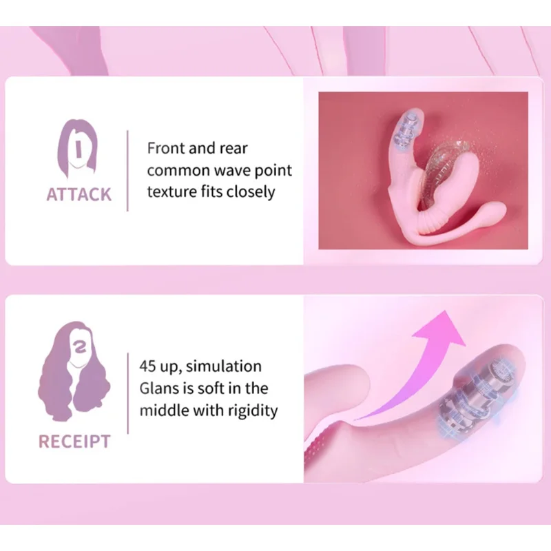 Sex Toy for Couple Strapless Strap on  Anal Plug Massager Lesbian 3 in 1  G-Spot Stimulate 