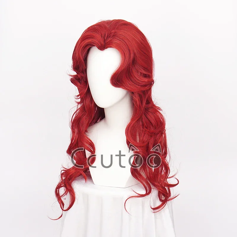 Poison Ivy Cosplay Wigs 70cm Dark Red Long Wavy Heat Resistant Synthetic Hair Wig + Wig Cap