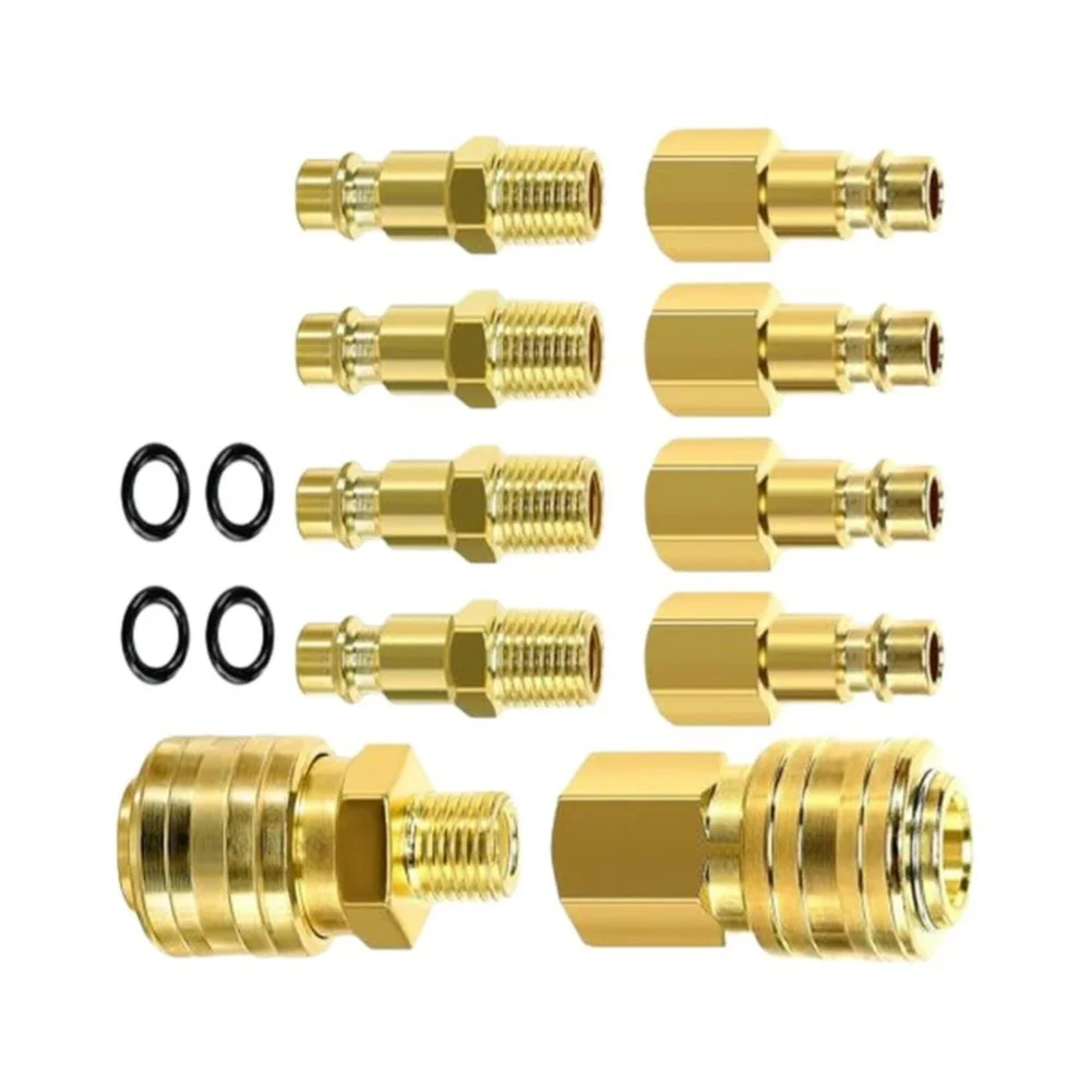 1/4 inch Quick Connect Fitting Kit for Air Hose Systems Featuring Easy Connection Disconnection and Safety Valve