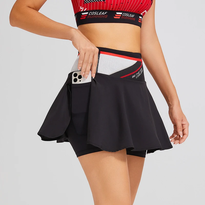 High Waist Pleated Skirt Gym Fitness Running Yoga Soft Drawstring Women Sports Golf Tennis Skirts Workout Skorts With Pockets